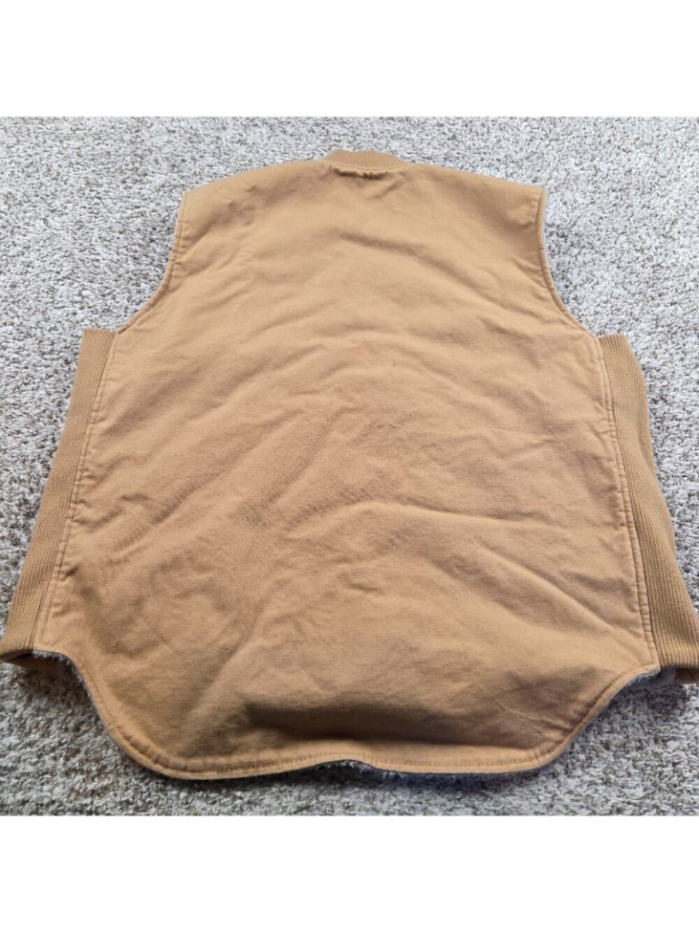 Craftsman Canvas Full Zip Mens XL Tan/Brown Fleece Lined Vest Workwear Read* - Picture 5 of 5